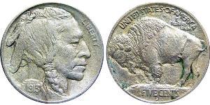 1 Nickel Estados Unidos de América (1776 - ) Cobre 