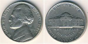 1 Nickel / 5 Cent Vereinigten Staaten von Amerika (1776 - ) Kupfer/Nickel Thomas Jefferson (1743-1826)