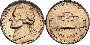 1 Nickel / 5 Cent Vereinigten Staaten von Amerika (1776 - ) Kupfer/Nickel Thomas Jefferson (1743-1826)