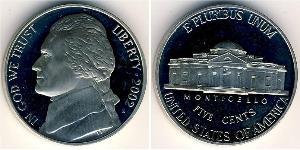 1 Nickel / 5 Cent Vereinigten Staaten von Amerika (1776 - ) Kupfer/Nickel Thomas Jefferson (1743-1826)