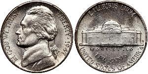 1 Nickel / 5 Cent Vereinigten Staaten von Amerika (1776 - ) Kupfer/Nickel Thomas Jefferson (1743-1826)