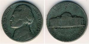 1 Nickel / 5 Cent Estados Unidos de América (1776 - ) Níquel/Cobre Thomas Jefferson (1743-1826)