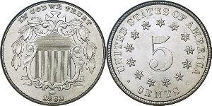 1 Nickel / 5 Cent Estados Unidos de América (1776 - ) Níquel/Cobre 