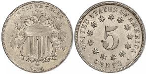 1 Nickel / 5 Cent Estados Unidos de América (1776 - ) Níquel/Cobre 