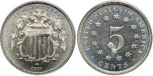 1 Nickel / 5 Cent Estados Unidos de América (1776 - ) Níquel/Cobre 