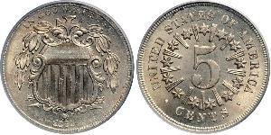 1 Nickel / 5 Цент США (1776 - ) Никель/Медь 