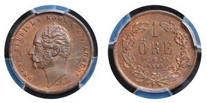 1 Ore United Kingdoms of Sweden and Norway (1814-1905) Bronzo Oscar I di Svezia (1799-1859)