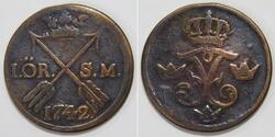 1 Ore Suède Cuivre Frédéric Ier de Suède (1676 - 1751)