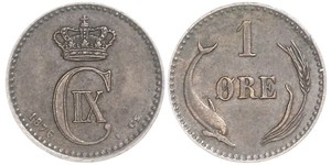 1 Ore Dänemark  Christian IX. von Dänemark (1818-1906)