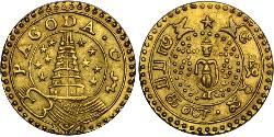 1 Pagoda Compañía Británica de las Indias Orientales (1757-1858) Oro 