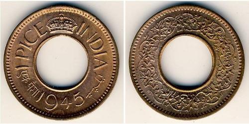 1 Paisa Britisch-Indien (1858-1947) Bronze 