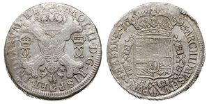 1 Patagon Pays-Bas espagnols (1581 - 1714) Argent Charles II d