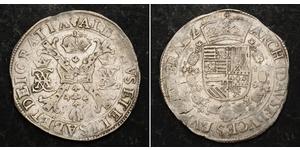 1 Patagon Spanische Niederlande (1581 - 1714) Silber Isabel Clara Eugenia von Österreich (1566 -1633) / Albrecht VII. von Österreich (1559 - 1621)