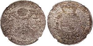 1 Patagon Spanische Niederlande (1581 - 1714) Silber Isabel Clara Eugenia von Österreich (1566 -1633) / Albrecht VII. von Österreich (1559 - 1621)