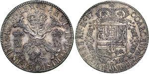 1 Patagon Spanish Netherlands (1581 - 1714) Silver Charles II of Spain (1661-1700)