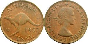 1 Penny Australia (1939 - ) Bronce Isabel II (1926-2022)