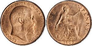 1 Penny Reino Unido de Gran Bretaña e Irlanda (1801-1922) Bronce Eduardo VII (1841-1910)