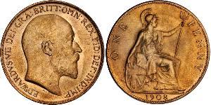 1 Penny Reino Unido de Gran Bretaña e Irlanda (1801-1922) Bronce Eduardo VII (1841-1910)