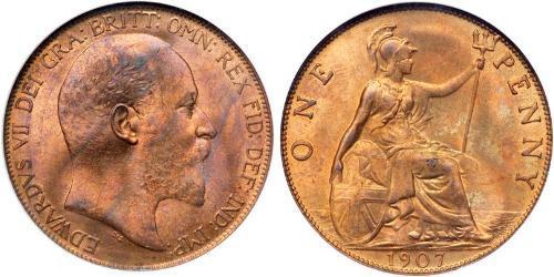 1 Penny Reino Unido de Gran Bretaña e Irlanda (1801-1922) Bronce Eduardo VII (1841-1910)