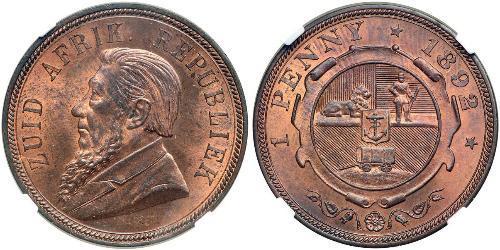 1 Penny Sudáfrica (1910 - ) Bronce Paul Kruger (1825 - 1904)