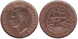 1 Penny Afrique du Sud (1910 - ) Bronze George VI (1895-1952)