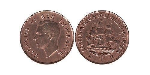 1 Penny Afrique du Sud (1910 - ) Bronze George VI (1895-1952)