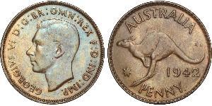 1 Penny Australie (1939 - ) Bronze George VI (1895-1952)