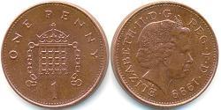 1 Penny Feriind Kiningrik (1922-) Bronze Elizabeth II (1926-2022)