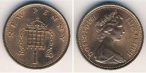 1 Penny Feriind Kiningrik (1922-) Bronze Elizabeth II (1926-2022)