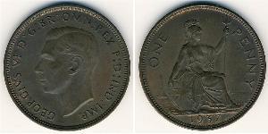 1 Penny Feriind Kiningrik (1922-) Bronze George VI (1895-1952)