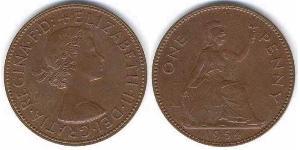 1 Penny Vereinigtes Königreich (1922-) Bronze Elizabeth II (1926-2022)