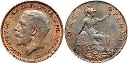 1 Penny Vereinigtes Königreich von Großbritannien und Irland (1801-1922) Bronze George V (1865-1936)