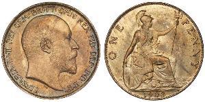 1 Penny Vereinigtes Königreich von Großbritannien und Irland (1801-1922) Bronze Eduard VII (1841-1910)