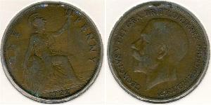 1 Penny Vereinigtes Königreich von Großbritannien und Irland (1801-1922) Bronze George V (1865-1936)