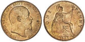 1 Penny Vereinigtes Königreich von Großbritannien und Irland (1801-1922) Bronze Eduard VII (1841-1910)