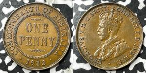 1 Penny Ôstralie (1788 - 1939) Bronze George V (1865-1936)