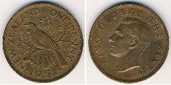 1 Penny Nuova Zelanda Bronzo Giorgio VI (1895-1952)