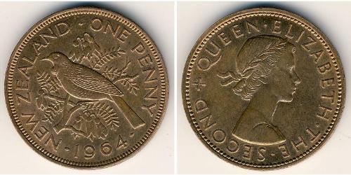 1 Penny Nuova Zelanda Bronzo Elisabetta II (1926-2022)