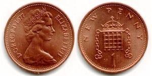 1 Penny Regno Unito (1922-) Bronzo Elisabetta II (1926-2022)