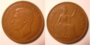 1 Penny Regno Unito (1922-) Bronzo Giorgio VI (1895-1952)