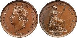 1 Penny Regno Unito di Gran Bretagna e Irlanda (1801-1922) Bronzo Giorgio IV (1762-1830)