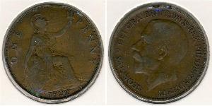 1 Penny Regno Unito di Gran Bretagna e Irlanda (1801-1922) Bronzo Giorgio V (1865-1936)