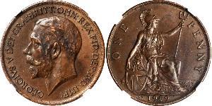 1 Penny Regno Unito di Gran Bretagna e Irlanda (1801-1922) Bronzo Giorgio V (1865-1936)