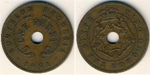 1 Penny Southern Rhodesia (1923-1980) Bronzo Giorgio VI (1895-1952)