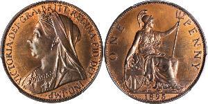 1 Penny Reino Unido de Gran Bretaña e Irlanda (1801-1922) Cobre Victoria (1819 - 1901)