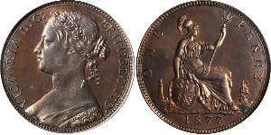 1 Penny Reino Unido de Gran Bretaña e Irlanda (1801-1922) Cobre Victoria (1819 - 1901)
