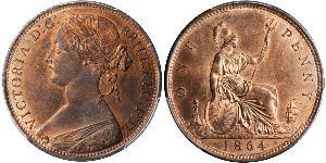 1 Penny Reino Unido de Gran Bretaña e Irlanda (1801-1922) Cobre Victoria (1819 - 1901)