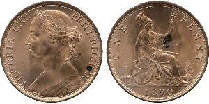 1 Penny Reino Unido de Gran Bretaña e Irlanda (1801-1922) Cobre Victoria (1819 - 1901)