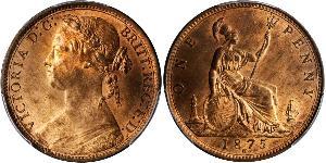 1 Penny Reino Unido de Gran Bretaña e Irlanda (1801-1922) Cobre Victoria (1819 - 1901)
