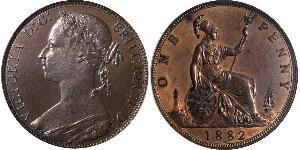 1 Penny Reino Unido de Gran Bretaña e Irlanda (1801-1922) Cobre Victoria (1819 - 1901)